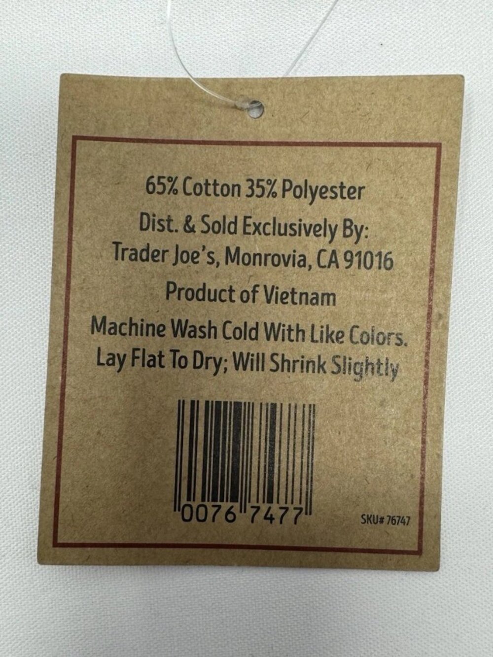 NWT! TRADER JOE'S MINI CANVAS TOTE BAG White Navy Limited Edition - Picture 3 of 4